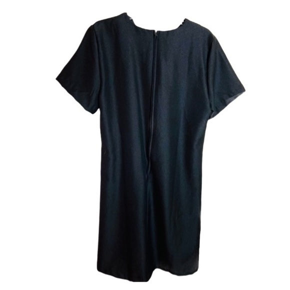 ANTHONY RICHARD’S Dressy Black Short Sleeve Midi Dress Back Zip Size 16P - Picture 2 of 4